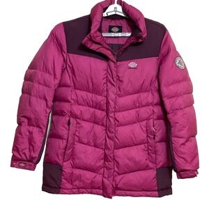 Dickies Puffer long sleeve light weight water proof pink women's Jacket size‎ L